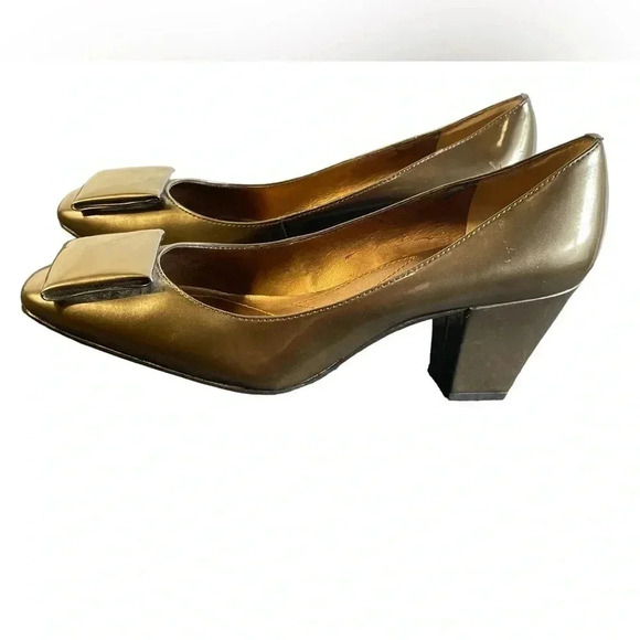 Tahari Lucy Square Toe Bow Chunky Heels Size 7.5 - Picture 2 of 9